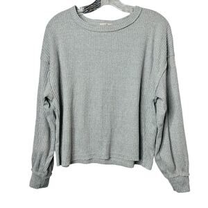 Como Blu Ribbed Long Sleeve Top Grey L